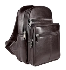 Men's Sling Backpack Genuine Leather Chest bag Crossbody Bag Shoulder Bag