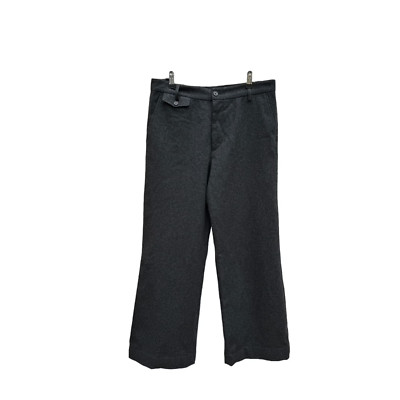 Dries Van Noten Grey Wool Wide Pants Size 46 US 30