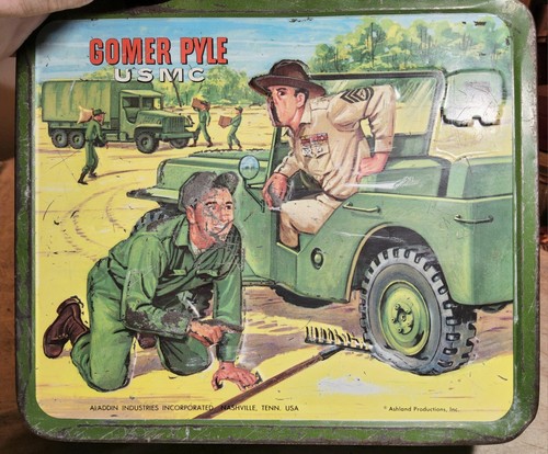 VINTAGE GOMER PYLE USMC 1960's ERA METAL LUNCHBOX ALADDIN NASHVILLE -NO THERMOS- - Picture 10 of 15