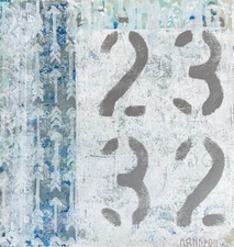 Abstract Painting on Paper, Numeric Painting, Acrylic Painting, Modern Painting