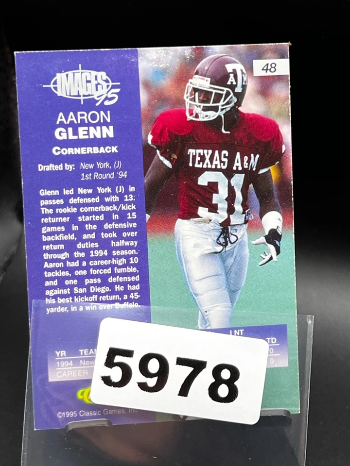 1995 Classic Images Four Sport #48 Aaron Glenn - Image 3 of 3