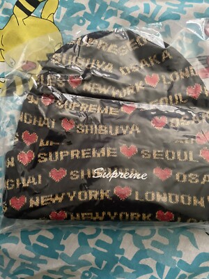 Supreme Hearts Beanie Black FW24 Shibuya Osaka Seoul London Supreme Hearts Beanie Black FW24 Shibuya Osaka Seoul London