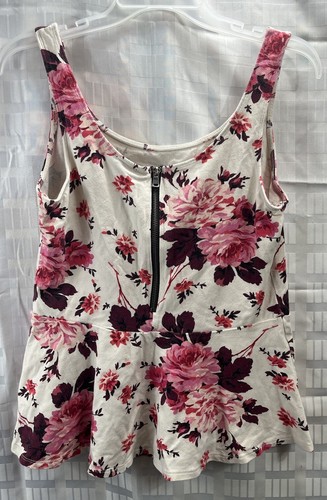 express Women floral print tank top Size L Print Floral Sleeveless - 第 2/7 張圖片