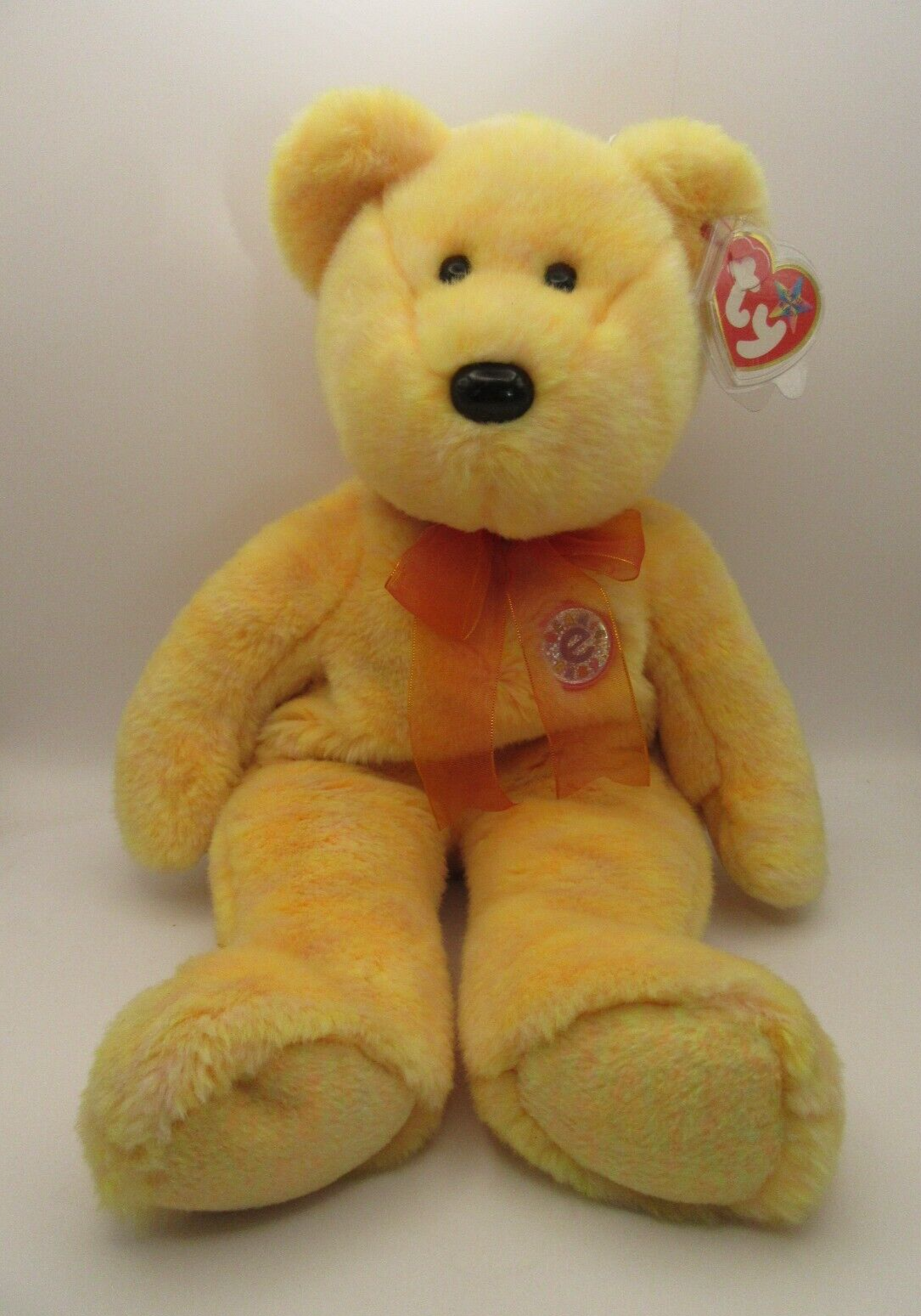 TY BEANIE BUDDY BABIES -SUNNY ORANGE BEAR - RETIRED WITH TAGS - MINT CONDITION