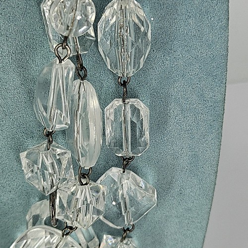 Vera Wang Necklace Clear Plastic Beaded 32" Long Layered - Picture 5 of 9