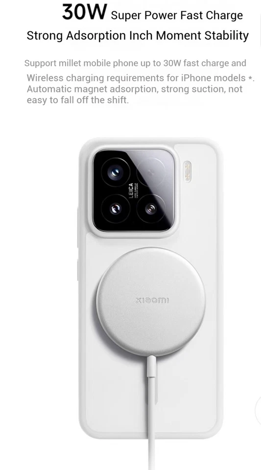 Xiaomi Wireless Magnetic Charger Cable 30W Fast Charger Samsung iPhone 16 15 14 - Image 4 of 4