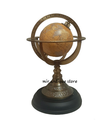 8'' Nautical Engraved World Map Globe Sphere Globe, Astrolabe Table Top