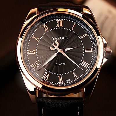YAZOLE Römische Ziffern Herren Quarz Luxus Armbanduhr Business Uhr Großes Ziffernblatt 