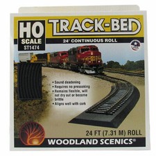 Woodland Scenics ST1474 HO Scale 3/16"x1-3/4"x 24 ft Track Bed Roll