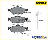 Bremsbelagsatz, Scheibenbremse Textar 2307104 FüR Ford