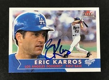 2001 FLEER Tradition ERIC KARROS #8 Signed Auto LA DODGERS In Person 