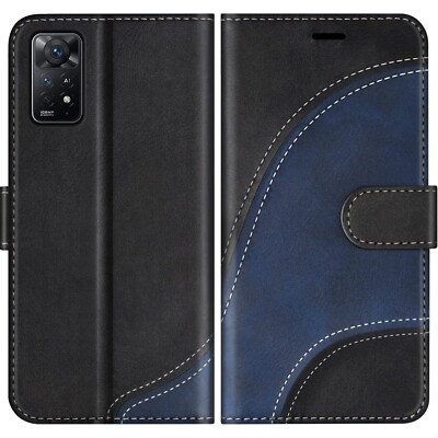 Schwarz PU  Klapphülle für Xiaomi Redmi Note 11 Pro 4G/5G   Multifunktional