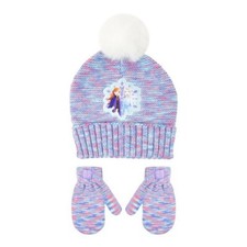 Disney Frozen Toddler Girls Hat  Mitten Set, 2-Piece, Elsa  Anna