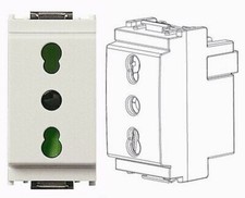 VIMAR IDEA BIANCA FRUTTO PRESA BIPRESA 10A 16A BIPASSO 16203.B SICURY STANDARD
