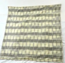 Ballard Designs Euro Sham Natalya Ikat Stripe 26"x26" Plaid Cotton Pillow Cover