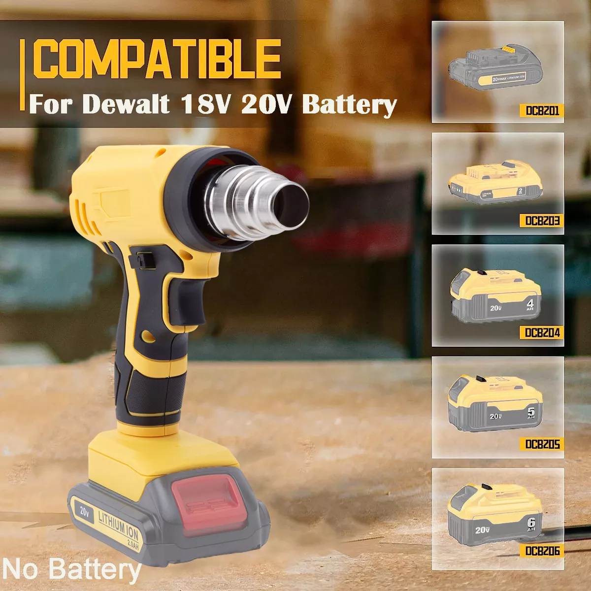 Heat Gun Hot Air Gun For Dewalt 20V Battery Power Heater Tools