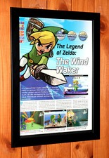 2003 The Legend of Zelda The Wind Waker GameCube Small Promo Poster / Ad Framed
