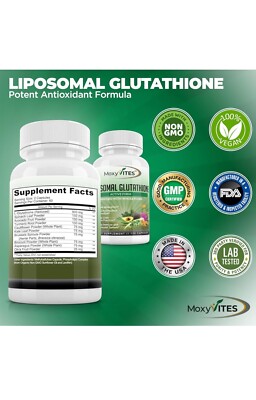 MoxyVites Liposomal Glutathione Supplement 500mg - Antioxidant - 120 Count 