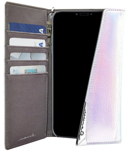 CaseMate Folio Wristlet Genuine LEATHER Case for Apple iPhone X/Xs - Iridescent - Picture 2 of 4