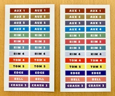 2 SETS of Roland V-Drum Accessory Cable Snake Stickers -Decal TD Label Pair Pack