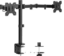 Vivo Dual Monitor Desk Mount 13in To 30in Monitors Black Stand-v002