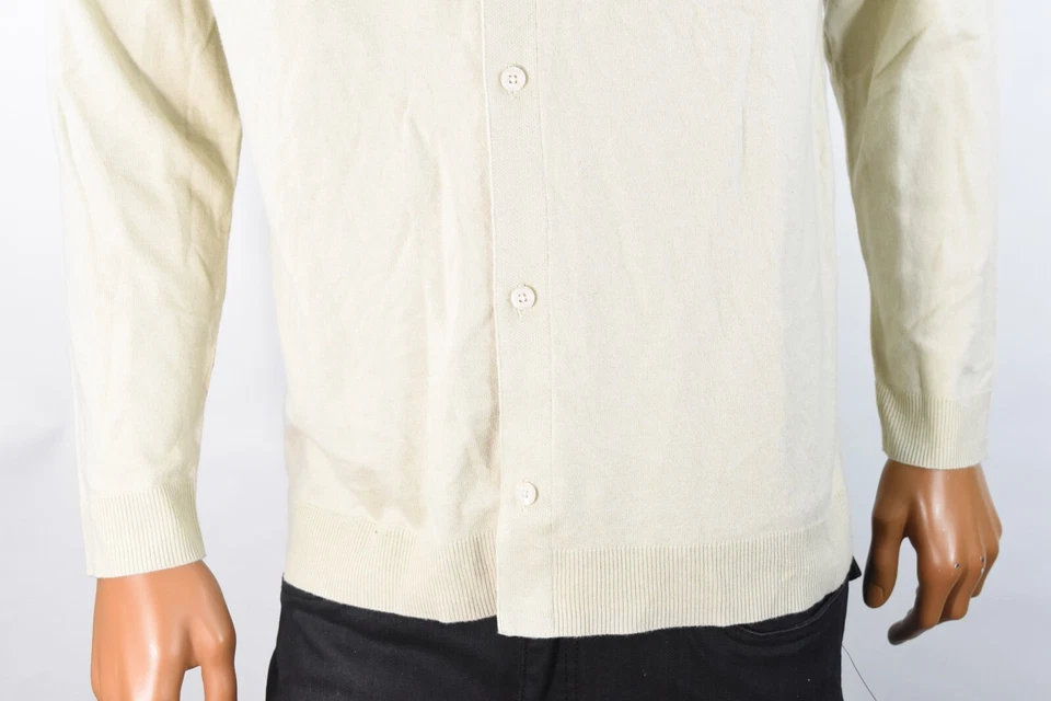 Cárdigan Suéter Alfani Para Hombres Nuevo S Marfil Crema Mangas Largas Cuello Foto 3 de 4
