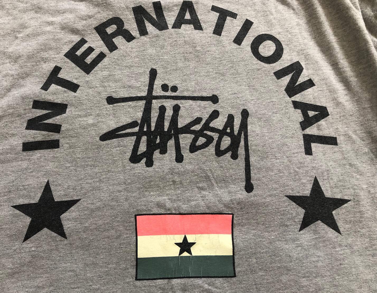 VTG. Men’s Stussy International Flag Hip Hop Punk Skate BMX Hi Fashion T-Shirt M image 5