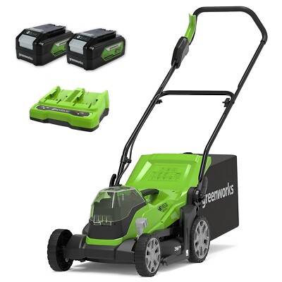 48V (2x24V) Akku Rasenmäher 36cm 40L Greenworks G24X2LM36K4x, mit 2x4Ah Batterie