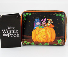 Loungefly Winnie The Pooh Pumpkin Glow In The Dark Mini Zippered Wallet New 2023