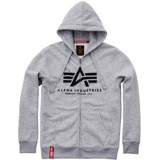 Alpha Industries Basic Zip Hoody grau Kapuzenpulli Kapuzenjacke Sweater
