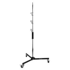 Flashpoint Folding Wheeled Base Stand (Black/Chrome-plated, 11')