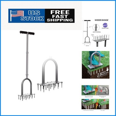 Manual Lawn Aerator with 15 Spikes   Durable Tool for Lawn Health and Growth