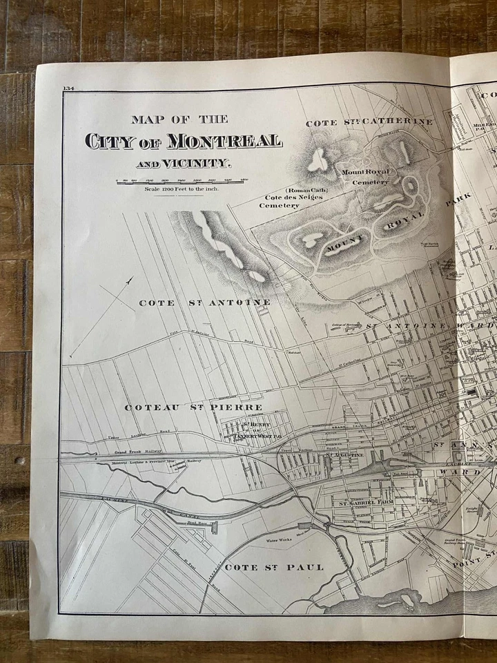 Черно-белая КАРТА ГОРОДА МОНРЕАЛЯ И ОКРЕСТНОСТЕЙ - 1877 (страница 135) - Изображение 3 из 4