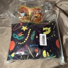 NWT Mens XXL Mardi Gras celebration black party theme vest costume With mask