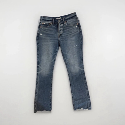 American Eagle Outfitters Women s Blue Distressed Straight Cropped Jeans 27