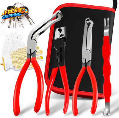 4 Piece Electrical Disconnect Pliers Set with Storage Box Auto Connector