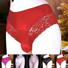 Sissy Pouch Panties Mens Lace Bikini-Briefs G-String Thongs Underwear Knickers