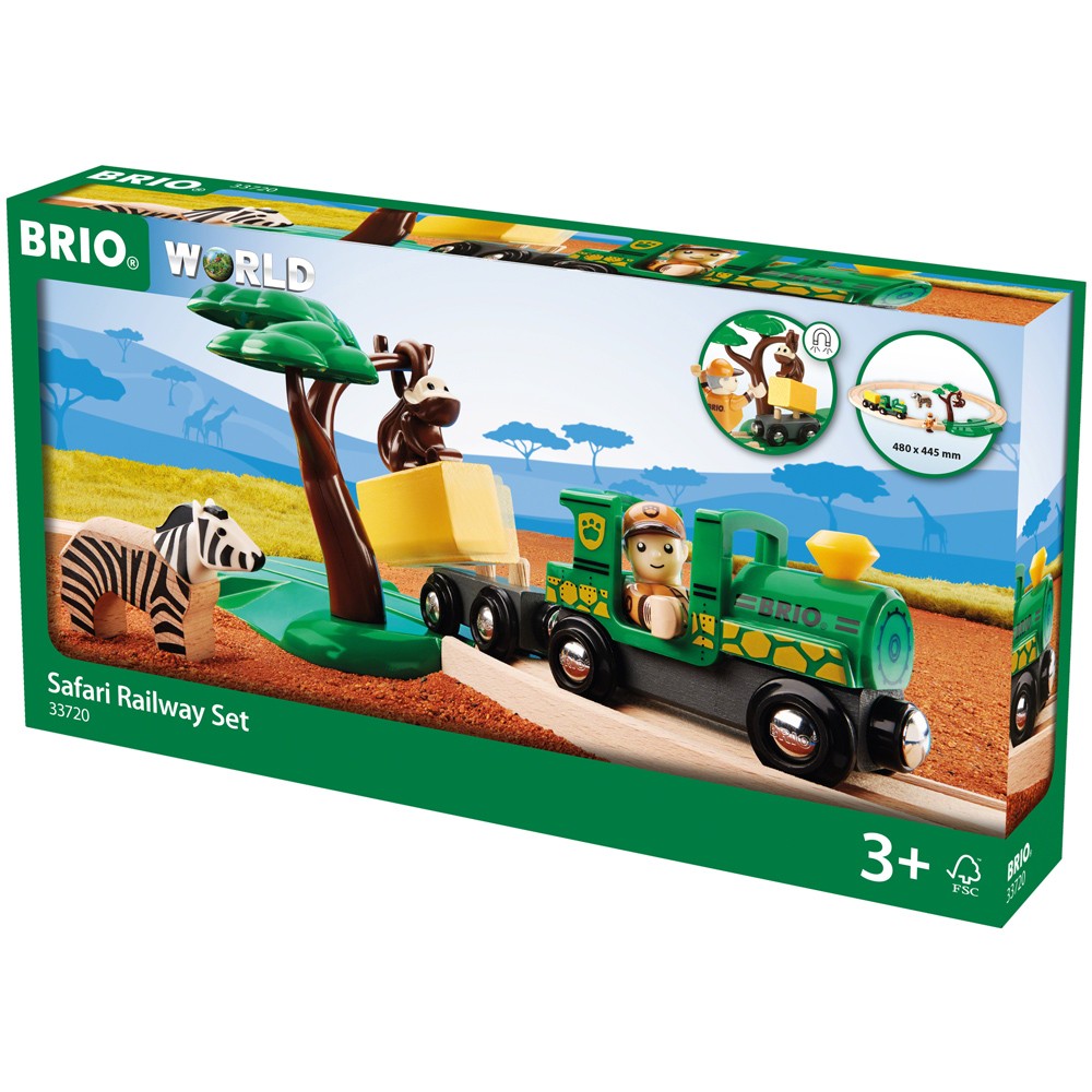 BRIO World Safari Wooden Railway Set Kids Train Track Adventure 33720