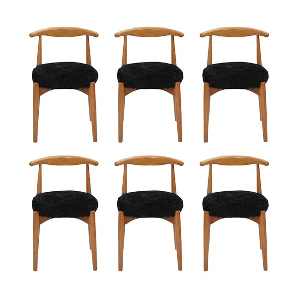 Luxus Esszimmer Holz 6X StüHle Braun Ohne Armlehne Design Gepolsterter Stuhl-image