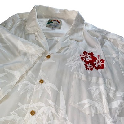 Paradise Found Hawaiian Shirt Rayon Mens 2XL Floral Hibiscus Honolulu Cruise AOP