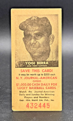 Yogi Berra 1954 NY Journal American card