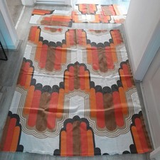 Tovaglia in lino vintage ultra RETRO fatta a mano e 4 tovaglioli e 1 tovaglia per tavola