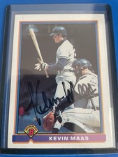 Kevin Maas 1991 Bowman Baseball On Card Autograph New York Yankees