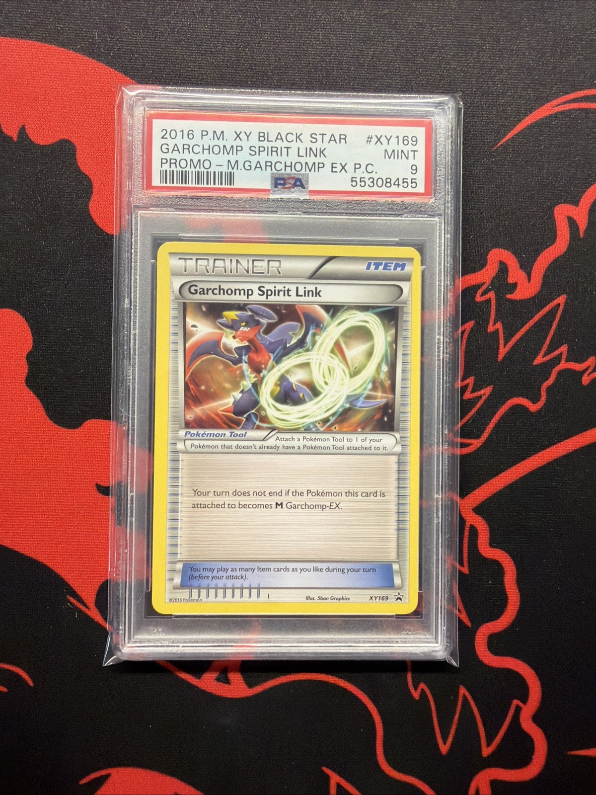 2016 Pokemon GARCHOMP SPIRIT LINK PSA 9 BLACK STAR PROMO Card XY169