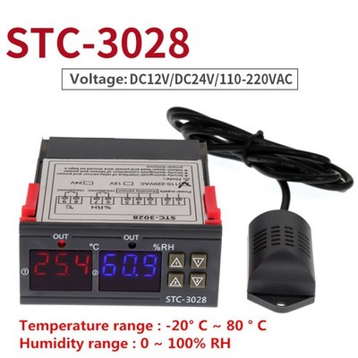Digital STC-3028 thermostat temperature and humidity meter 12V / 24V / 110-220V
