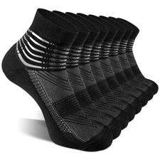 Compression Ankle Support Socks Coolmax Wicking Cushioned Athletic Plantar Fa...