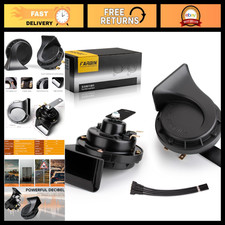 Loud Dual-Tone 12V Car Horn - Waterproof Electric Horn for Vehicles, Auto Access
