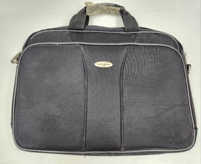 Vintage Samsonite Black Multi-Pocket Laptop Bag w/ Shoulder Strap