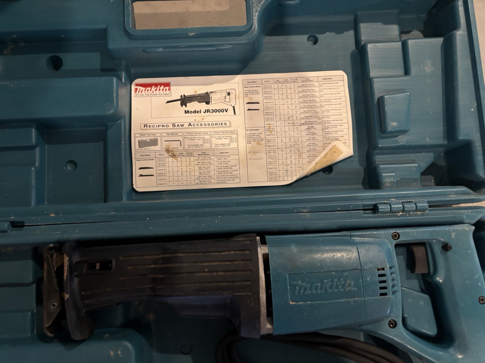 Makita JR3000V Variable Speed Reciprocating Saw