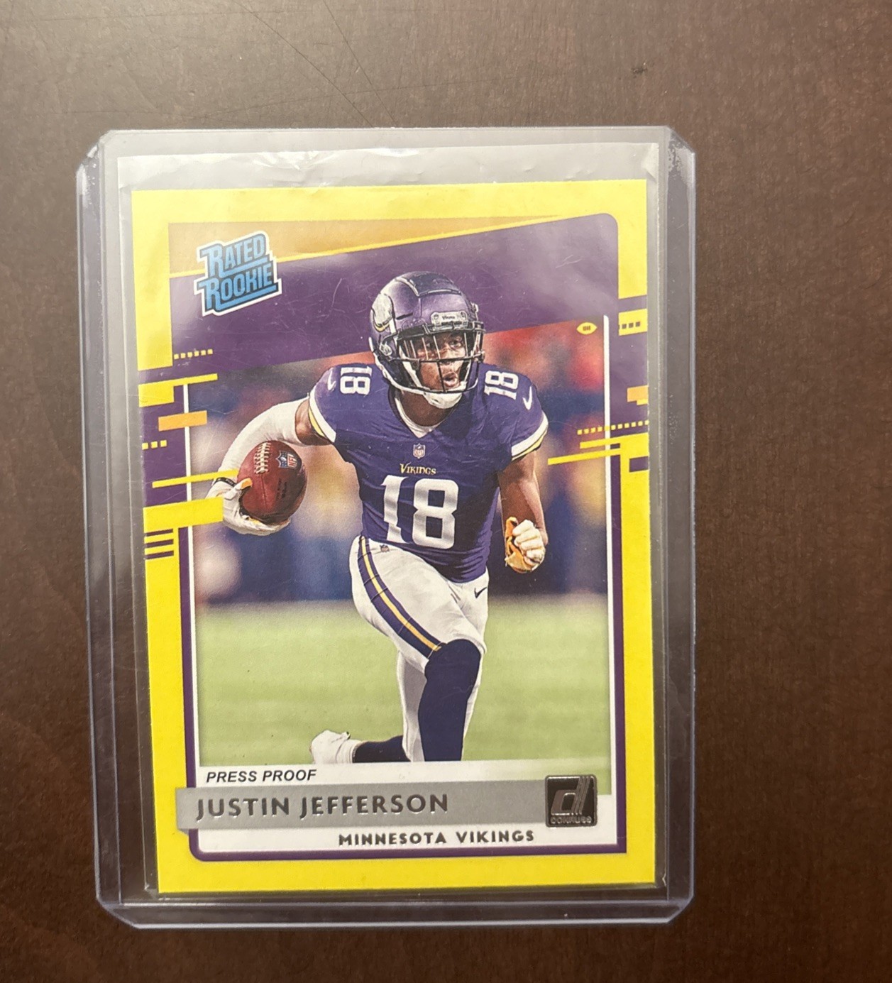 2020 Panini Donruss - Rated Rookie Justin Jefferson #313 Press Proof Yellow (RC)